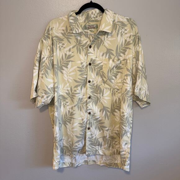 Tommy Bahama Men's 100% Silk Green Leaves Button Down Short Sleeve Shirt XXL - Picture 1 of 6